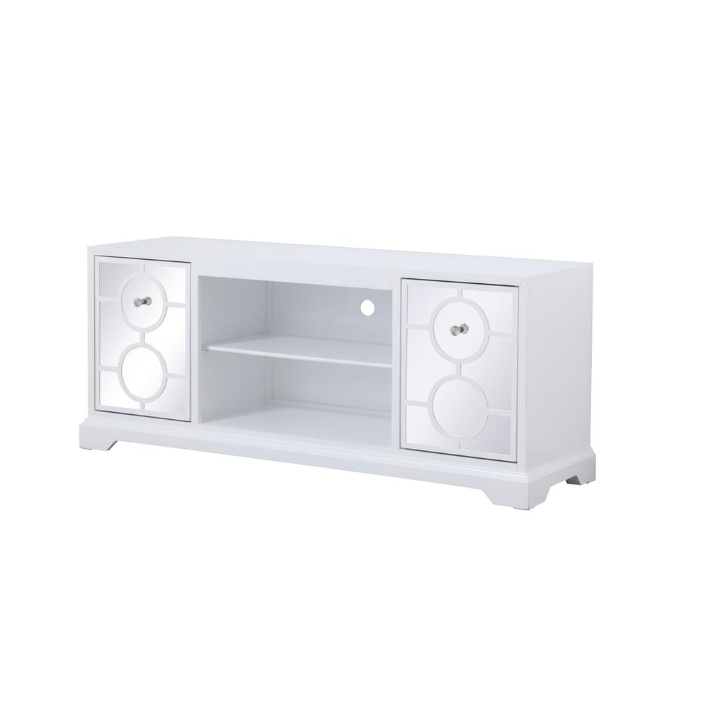 60 in. mirrored TV stand in white