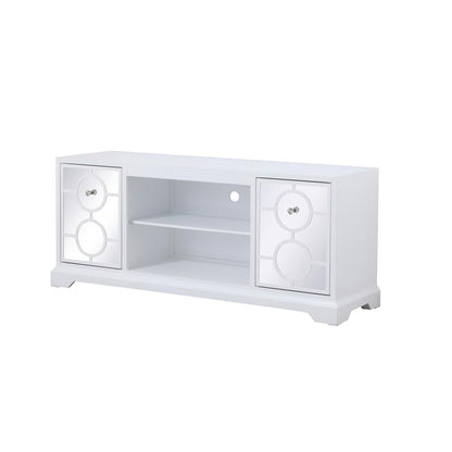 60 in. mirrored TV stand in white