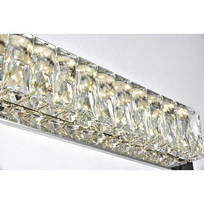 Monroe Integrated Led Chip Light Chrome Wall Sconce Clear Royal Cut Crystal