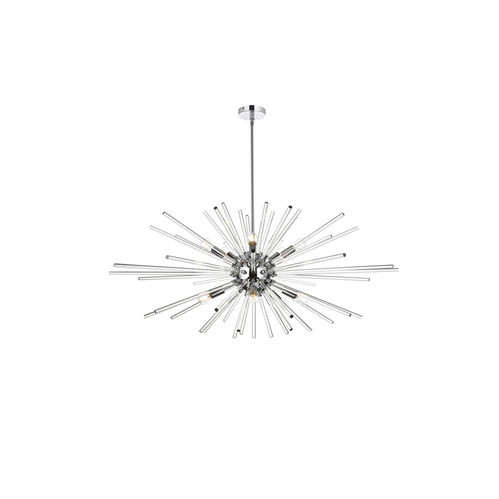 Sienna 46 inch crystal rod pendant in chrome