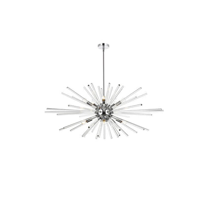 Sienna 46 inch crystal rod pendant in chrome