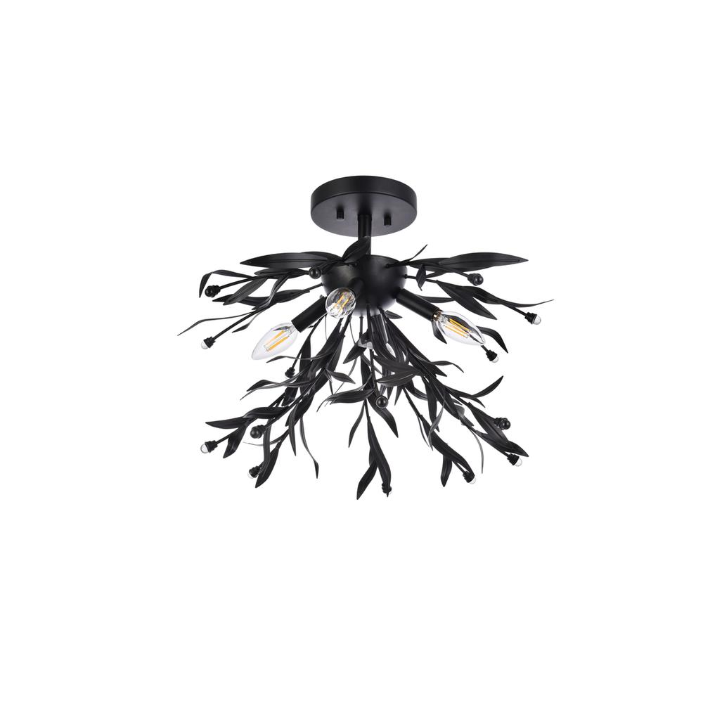 Priscilla 18.5 inch flush mount in black
