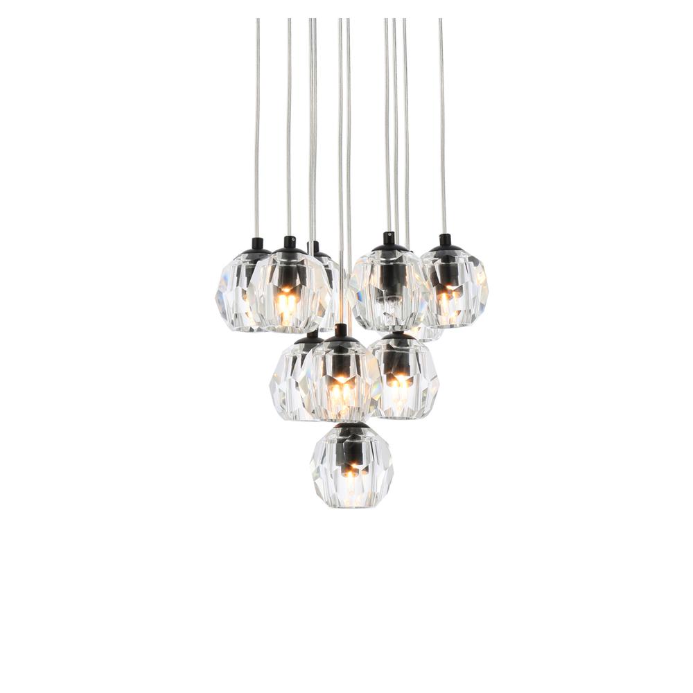 Eren 10 lights black pendant