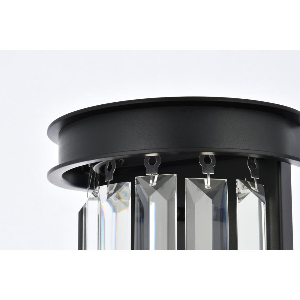 Sydney 2 light Matte Black Wall Sconce Clear Royal Cut Crystal