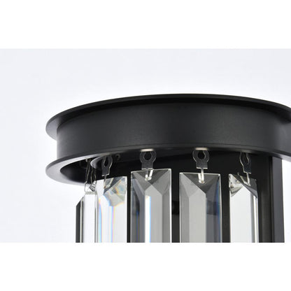 Sydney 2 light Matte Black Wall Sconce Clear Royal Cut Crystal
