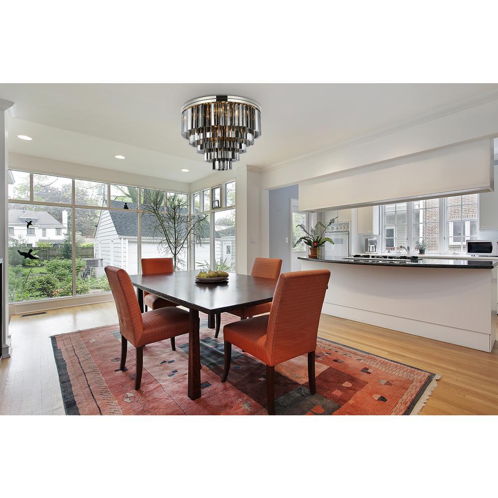 Sydney 17 light polished nickel Flush Mount Silver Shade