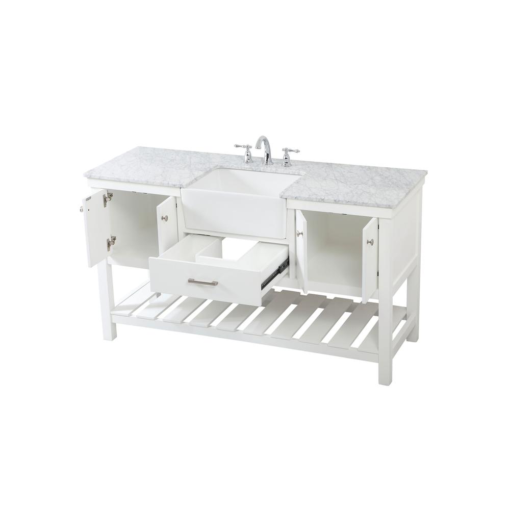 60 inch Single bathroom vanity in white