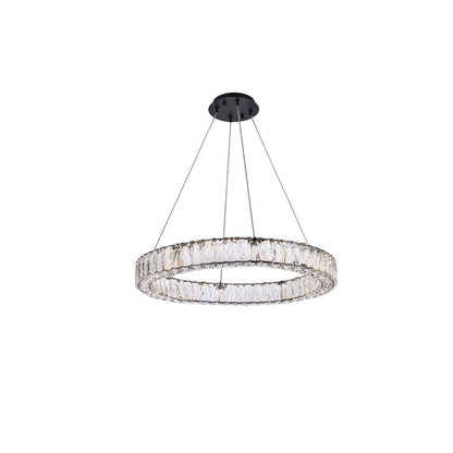 Monroe 26 inch LED round Single pendant in black