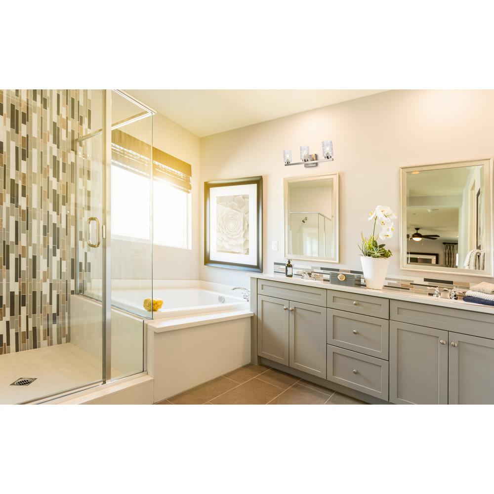 Cassie 3 lights bath sconce in satin nickel with clear shade