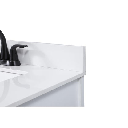 30 inch Single bathroom vanity in white with backsplash