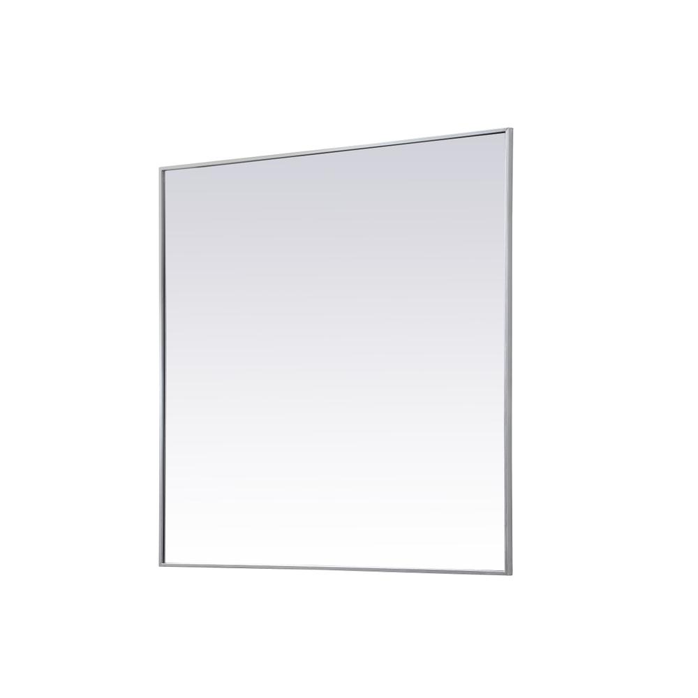 Metal Frame Square Mirror 48 inch in Silver