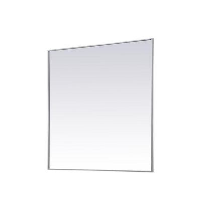 Metal Frame Square Mirror 48 inch in Silver