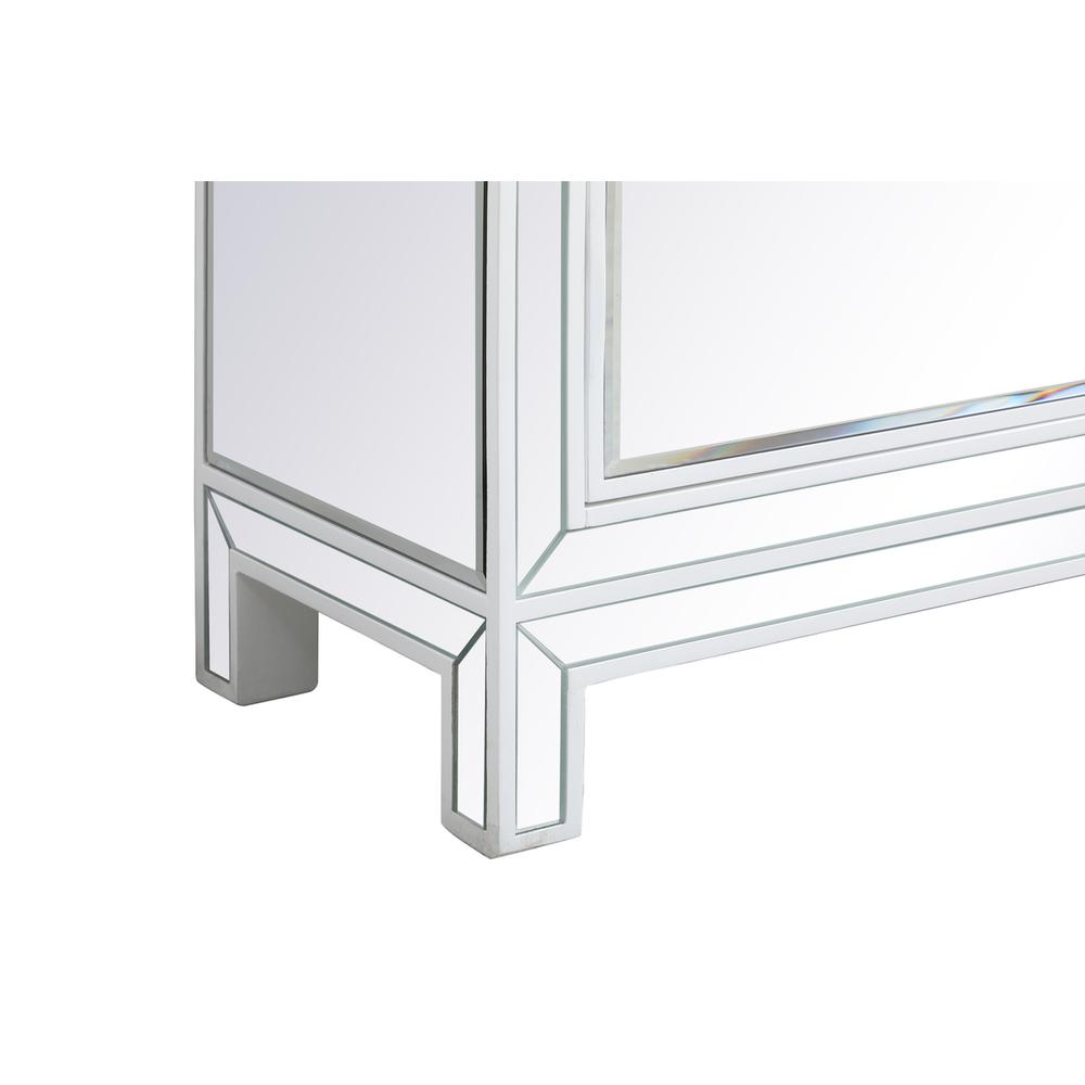 38 inch mirrored end table in white