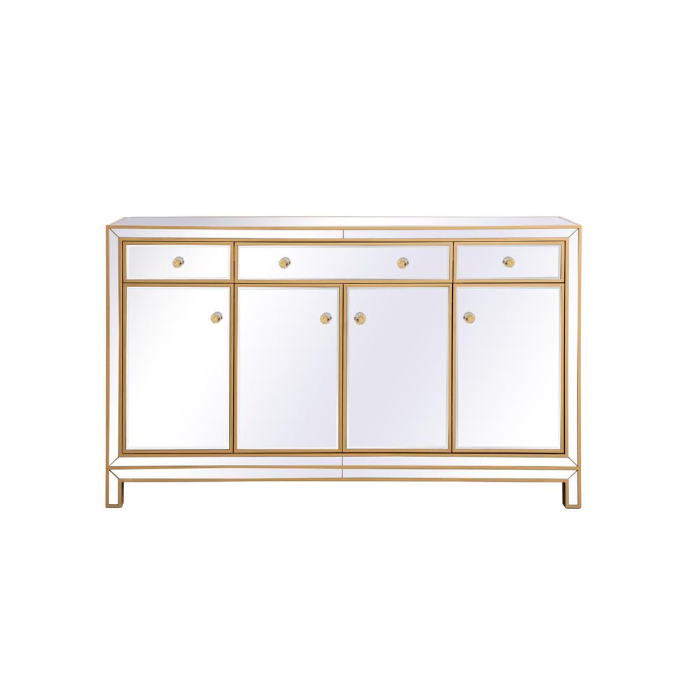 Reflexion 60 in. mirrored credenza in gold