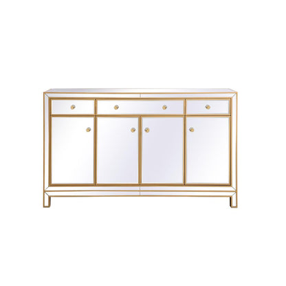 Reflexion 60 in. mirrored credenza in gold