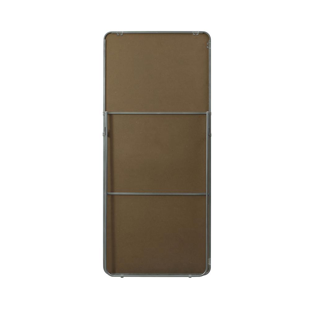 Soft Corner Metal Rectangle Full Length Mirror 30x60 Inch in Silver