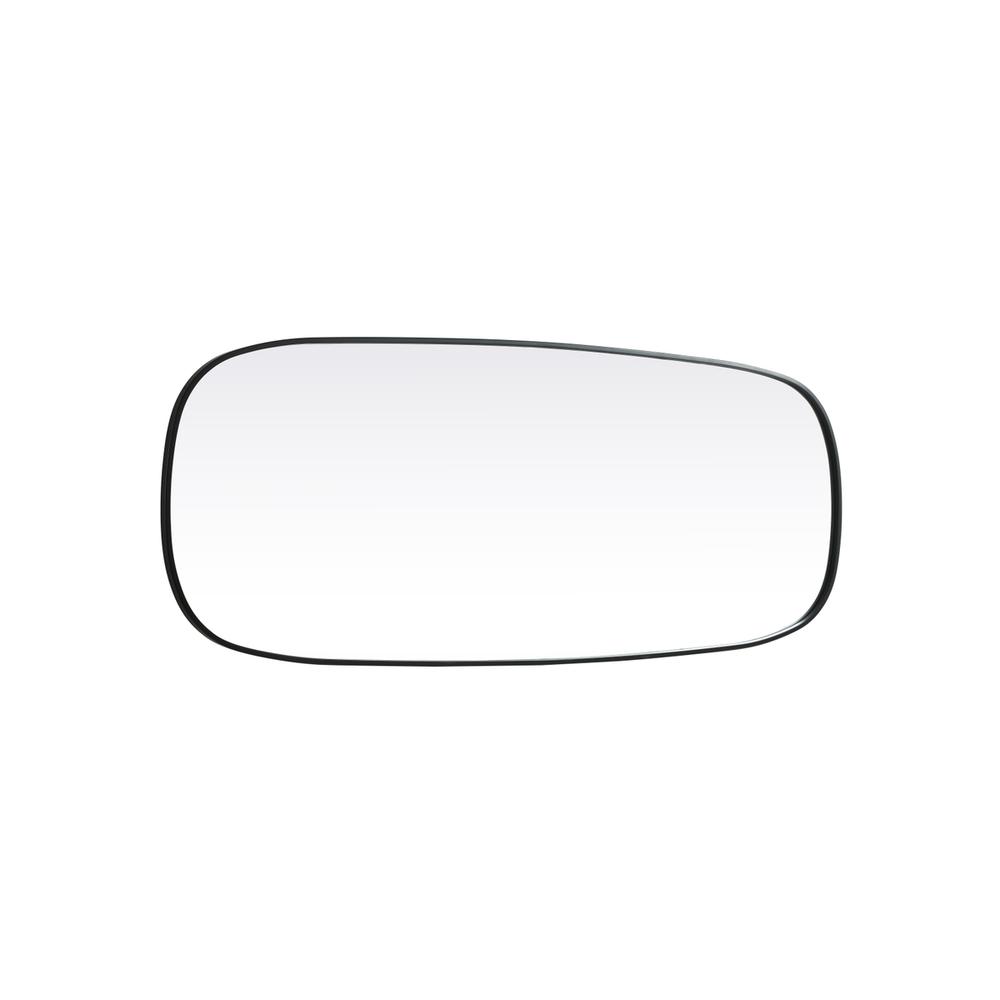 Metal Frame Oval Mirror 24x60 Inch in Black