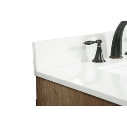 30 inch Single bathroom vanity in natural oak with backsplash