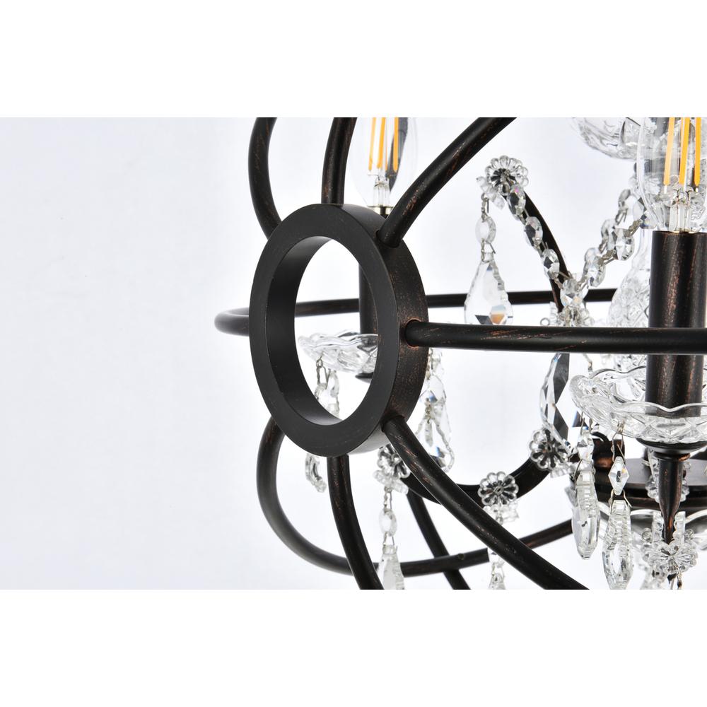 Geneva 4 light Dark Bronze Pendant Clear Royal Cut crystal
