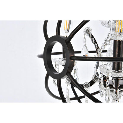Geneva 4 light Dark Bronze Pendant Clear Royal Cut crystal