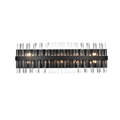 Serephina 36 inch crystal bath sconce in black