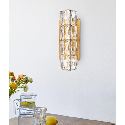 Valetta 12 inch LED linear wall sconce in gold