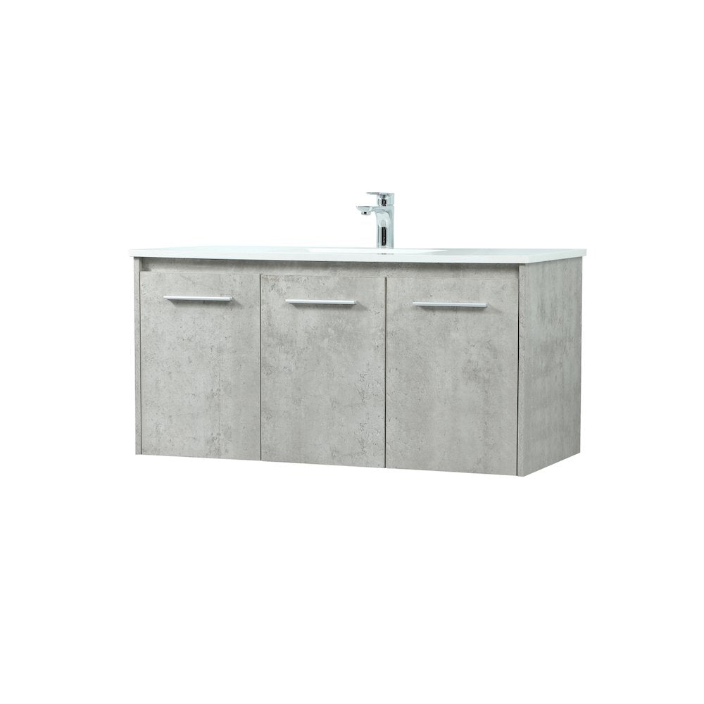 40 Inch Single Bathroom Vanity In Concrete Grey