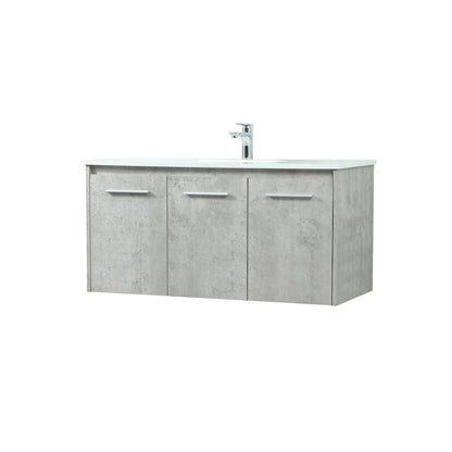 40 Inch Single Bathroom Vanity In Concrete Grey