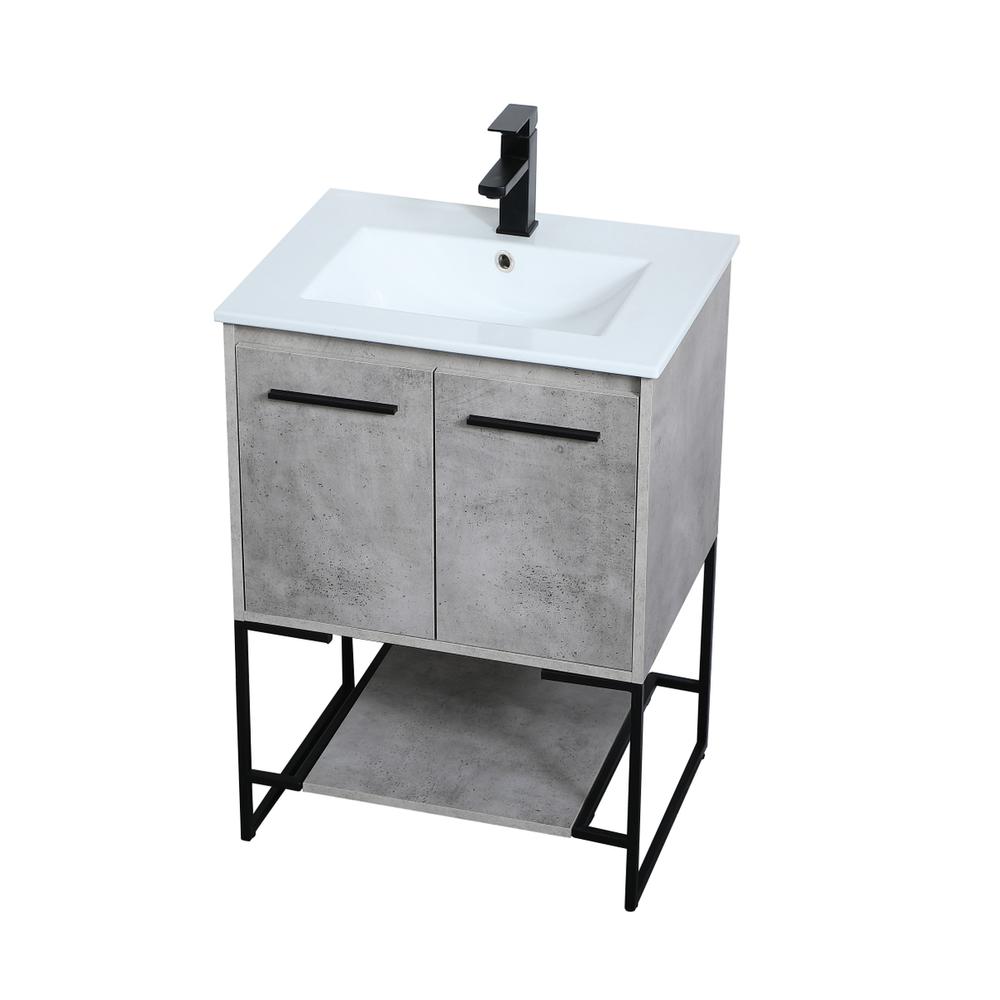 24 inch  Single Bathroom Vanity in Concrete Grey