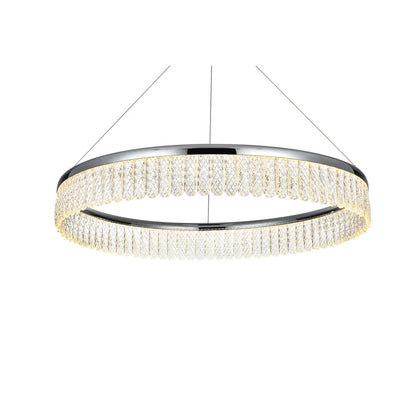 Rune 32 inch Adjustable LED chandelier in Chrome