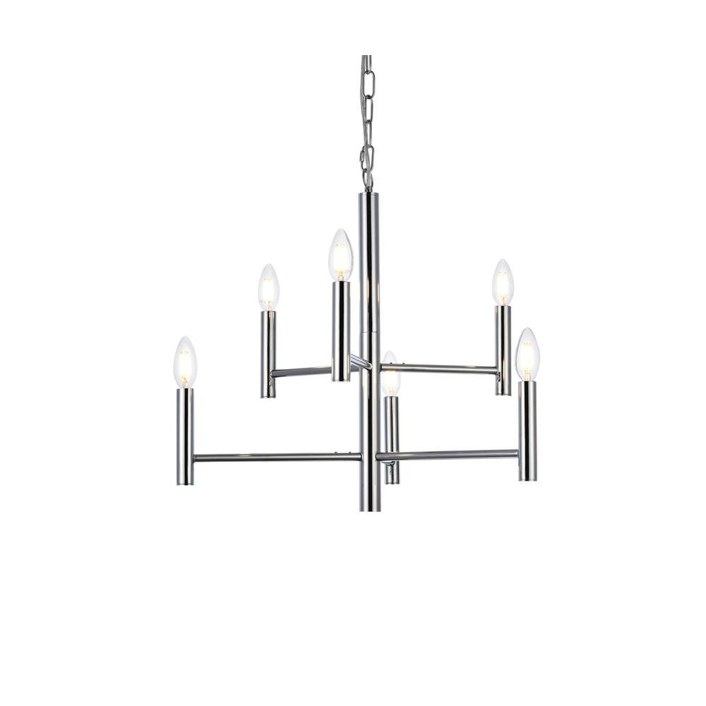 Carmella 6 lights pendant in chrome