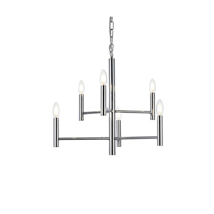 Carmella 6 lights pendant in chrome