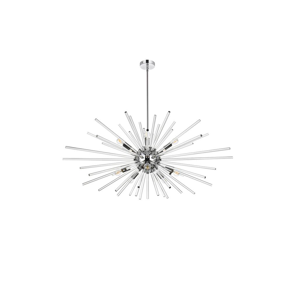 Sienna 46 inch crystal rod pendant in chrome