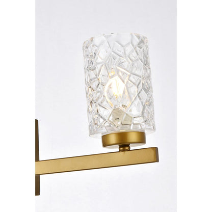 Cassie 3 lights bath sconce in brass with clear shade