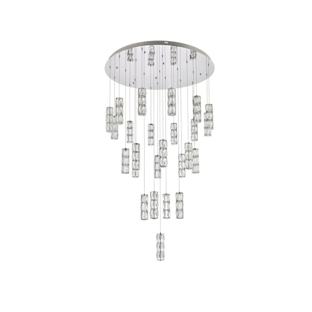 Polaris 42 inch LED chandelier in chrome