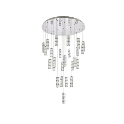 Polaris 42 inch LED chandelier in chrome
