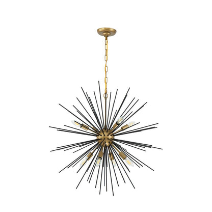 Timber 8 light Brass and Black pendant