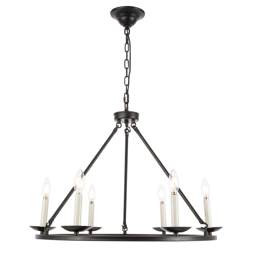 Maine 6 light Black chandelier