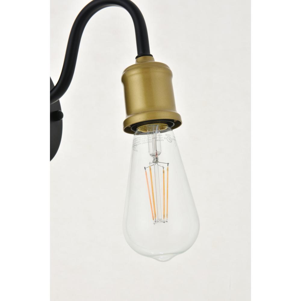 Serif 1 light brass and black Wall Sconce