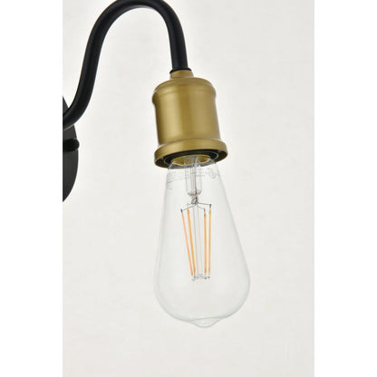 Serif 1 light brass and black Wall Sconce
