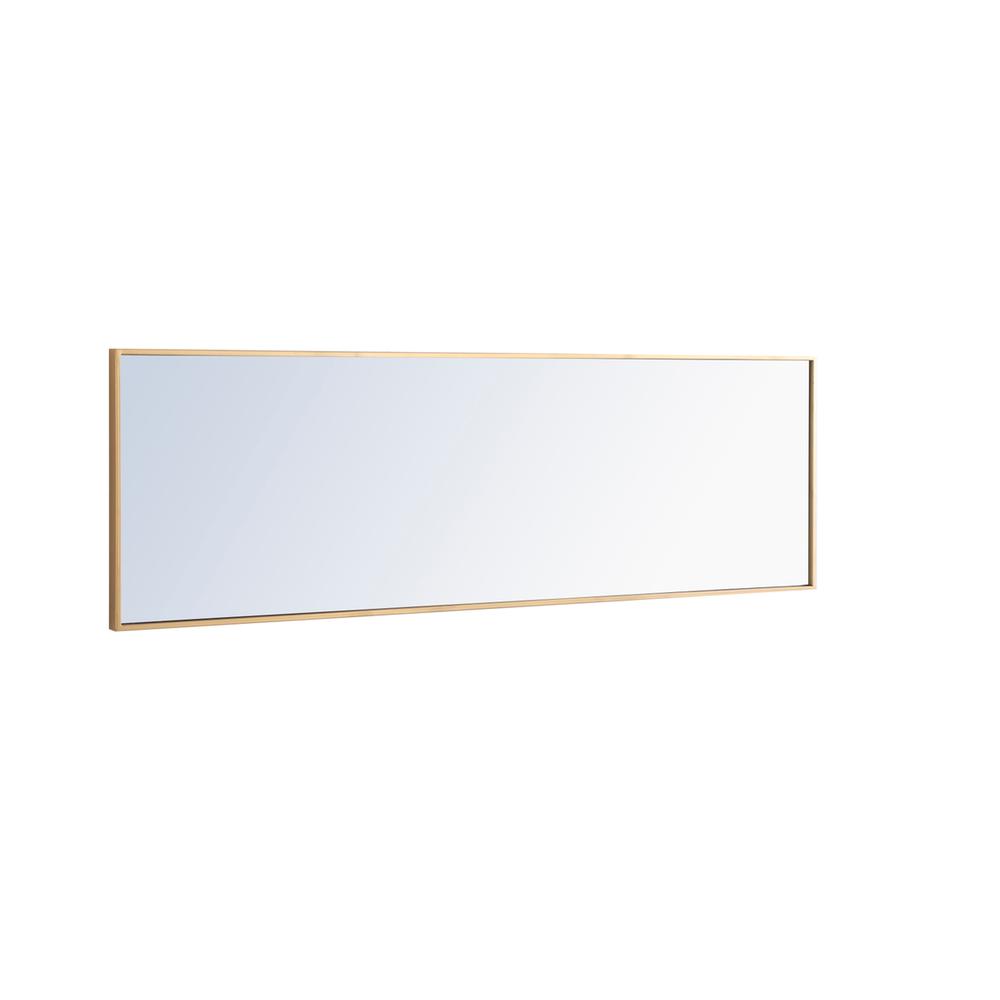 Metal frame Rectangle Mirror 18 inch Brass