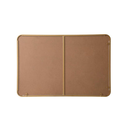 Soft corner metal rectangular mirror 28x42 inch in Brass