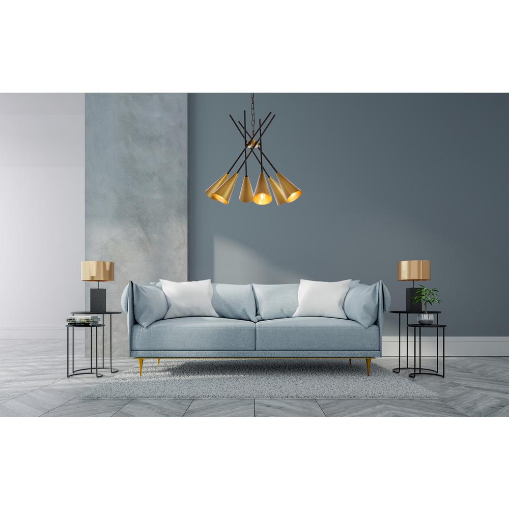 Casen 32 inch pendant in black and brass