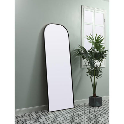 Metal Frame Arch Full Length Mirror 28x74 Inch in Black