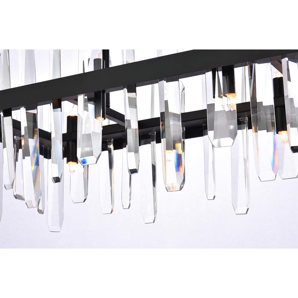 Serena 30 inch crystal rectangle chandelier in black