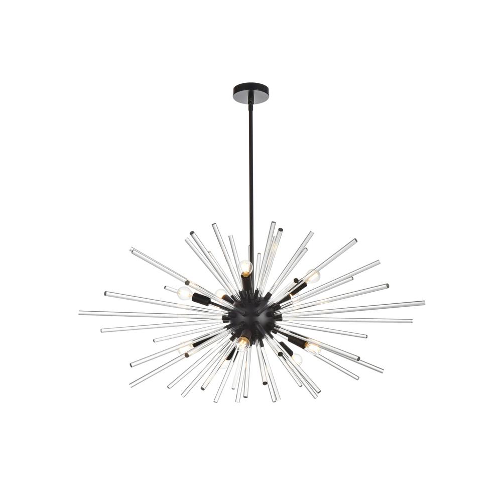 Sienna 42 inch crystal rod pendant in black