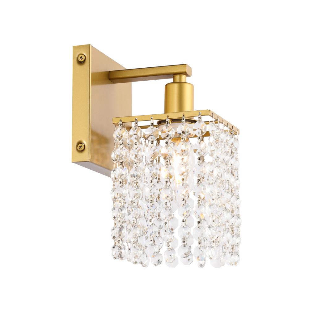 Phineas 1 light Brass and Clear Crystals wall sconce