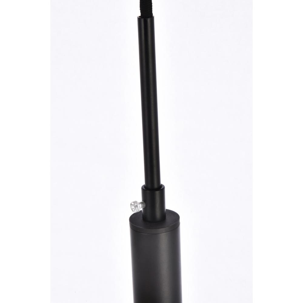 Wells 18 inch pendant in black with clear shade