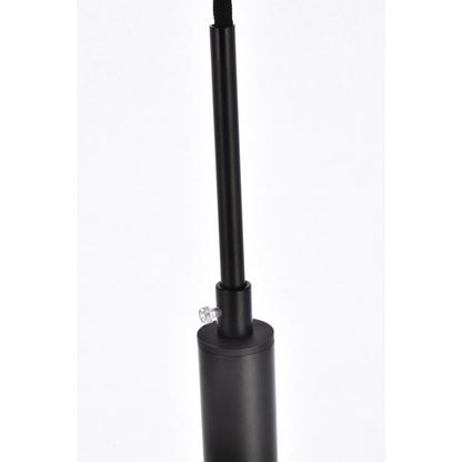 Wells 18 inch pendant in black with clear shade