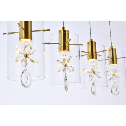 Hana 5 Lights Gold Pendant